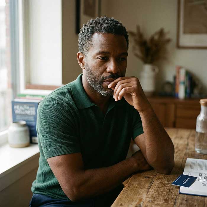 Black man thinking about his diagnosis